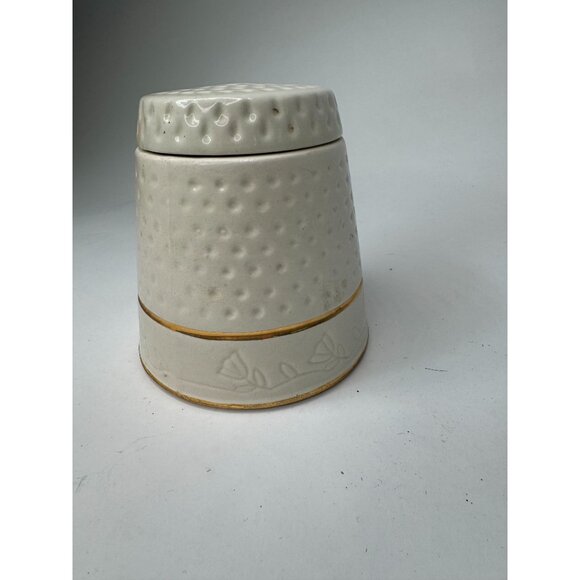 Vintage The House Of Webster US Made Ceramic Textured Thimble Shaped Container 5 - Picture 11 of 16